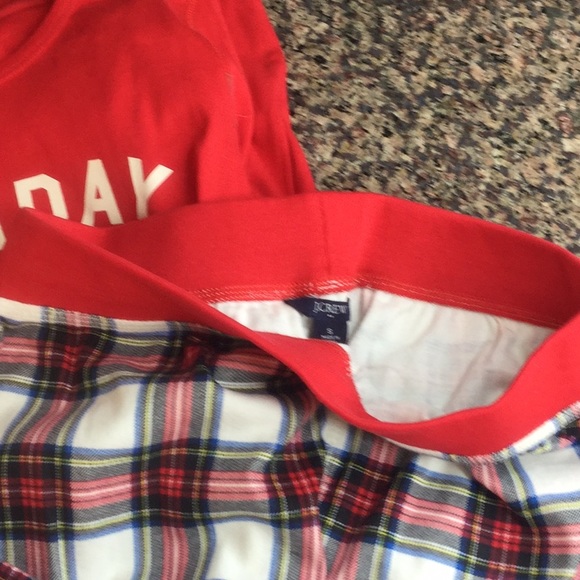 JCrew NWT pajama set Tartan Holiday Crew elastic waist - Picture 9 of 9